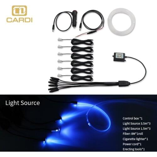 HOLYWOOT New 6 in 1 Car Interior Atmosphere lamp Ambient Led Light Strips With Bluetooth Remote Neon Lights App music Controlled