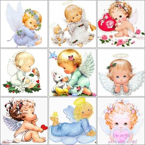 HUACAN 5d Diamond Painting Angel Diamond Embroidery Kit Cartoon Beadwork Diamond Mosaic Picture Rhinestone Decoration Home