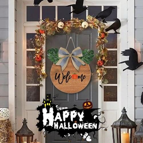 Halloween Decoration Halloween Wooden Hanging Ornament Pumpkin Witch Creative Theme Party Decoration For Home Garden Courtyard