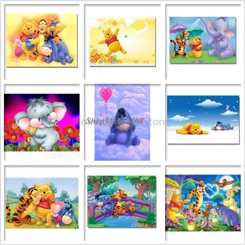 Canvas Painting Disney Classic Animation Winnie The Pooh Tigger Dumbo Poster Prints Wall Art Picture Kids Living Room Home Decor
