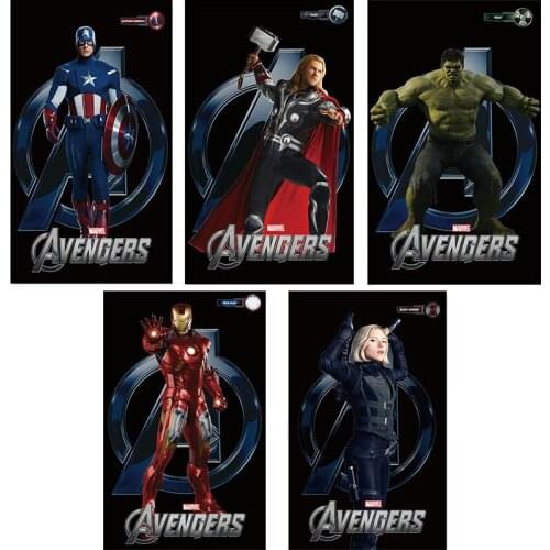 Canvas Painting Disney Marvel Avengers Classic Movie Superhero Captain America Thor Hulk Poster Print Wall Art Picture homeDecor