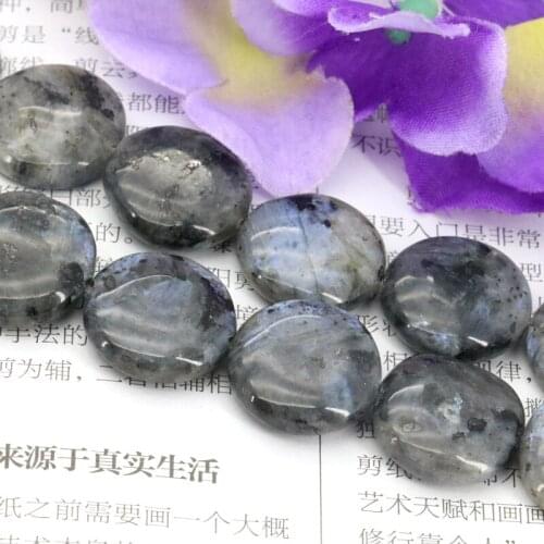 Coin shape Spectrolite round loose beads 16mm DIY 15 inches handmade women jewelry making Design wholesale Hot sale series