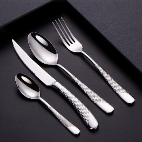 Kitchen Tableware Cutlery Set Silver Cutlery Set Stainless Steel Luxury Dinnerware Fork Spoon Knife Western Dinner Set Gold
