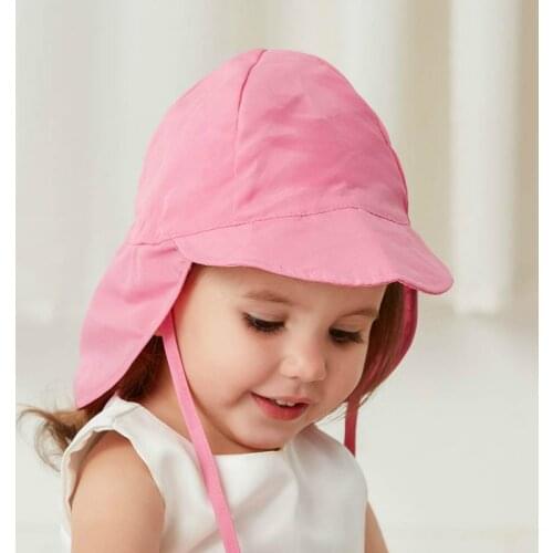 Summer Adjustable Baby Sun Hat Children Outdoor Neck Ear Cover Anti UV Protection Beach Caps Kids Boy Girl Swimming Flap Cap