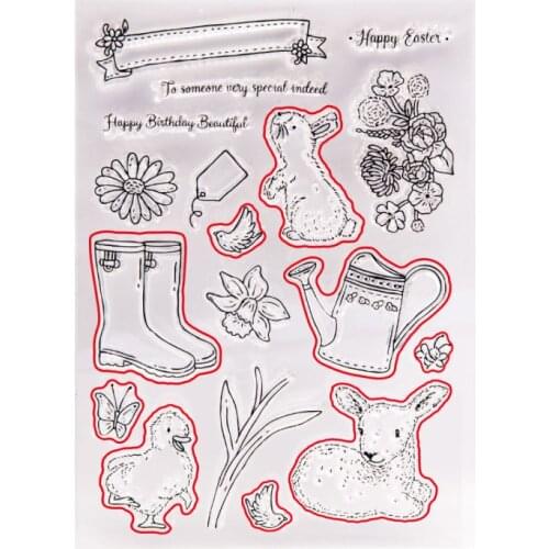 Metal Cutting Dies and Stamps Easter Bunny Boots Kettle Flower For Scrapbooking Craft Die Cut Card Making Photo Album Embossing
