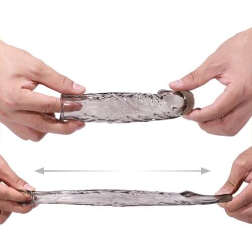 Reusable Delay Condoms vibrator Sleeve cock Ring Cover Penis erection Impotence Extensions dildo G-Spot porn Sex toys for Men