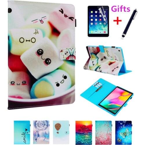 Fashion painted Case Cover For Samsung Galaxy Tab A 10.1 2019 T510 T515 SM-T510 SM-T515 Funda Tablet Stand Shell Coque +film+pen