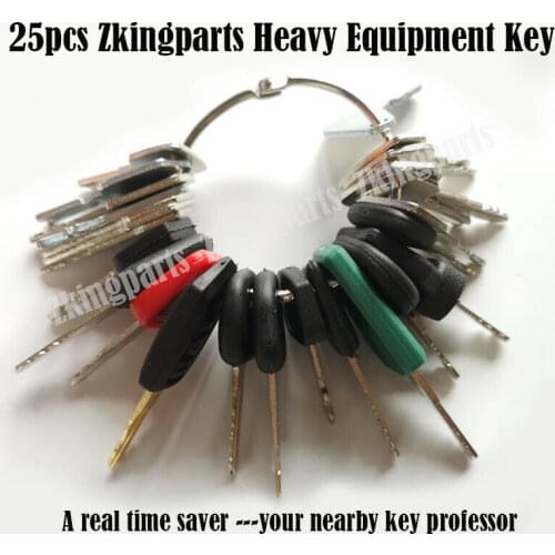 25 pcs Heavy Equipment Keys Construction Ignition Key Set Fit For Cat Case Komatsu