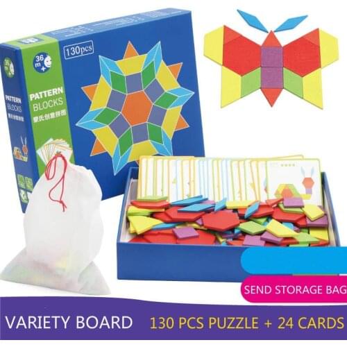 Jigsaw Puzzles Board Montessori Educational Wooden Colorful Baby Learning Developing Interaction Games Toys For Children Kids