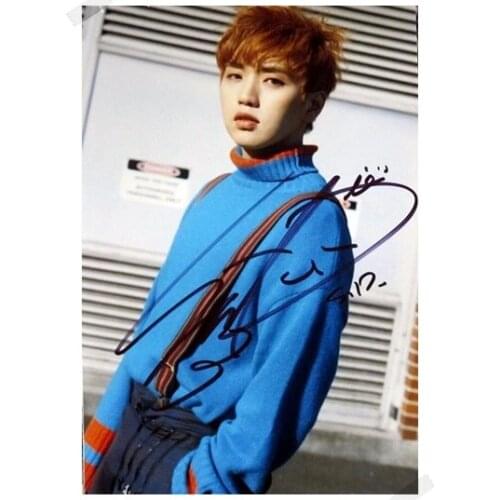 Signed B1A4 SanDeul Lee Jung Hwan autographed photo K-POP 6 inches freeshipping 102017