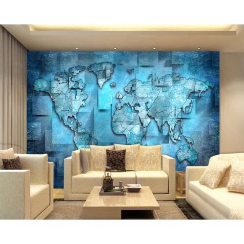 Beibehang Custom wallpaper 3d photo murals creative world map 3D stereo background wallpaper decorative painting papel de parede
