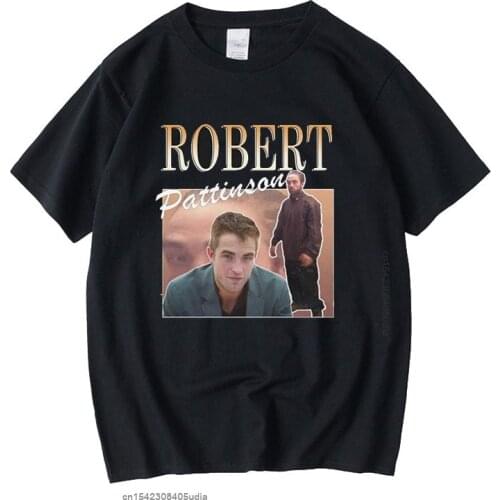 Hot Robert Pattinson Manga Vintage Unisex Black Tshirt Men Tshirts Retro Graphic T Shirts Cotton T Shirt Man Woman Tees Tops