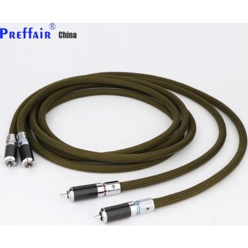 Preffair rca jack cable audio OFC pure copper plated silver double shield 2 core 2 RCA to2 RCA Audio Cable Line Wire