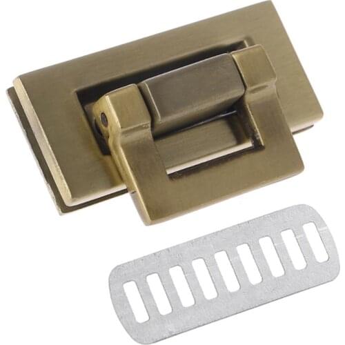Rectangle Shape Clasp Turn Lock Twist Lock DIY Leather Handbag Bag Hardware