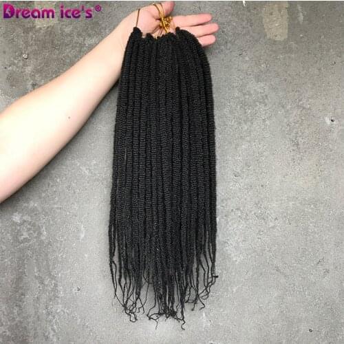 16 Inches Black Marley Braids Crochet Hair Braids Dreadlocks Hair Extension Prestretched Braiding Hair For Women 2021