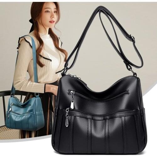 2021 Women Shoulder Bag Luxury Soft Leather Large Bag Female Messenger Bags Big For Ladies Handbag Designer Brand Bolsa Feminina