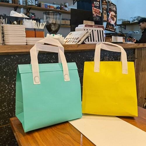 Aluminum Foil Thermal Takeaway Packaging Non Woven Fabric Bag Eco-friendly Hand-held Customized Food and Beverage Delivery Bag