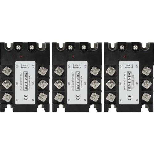 Three phase solid state relay DC control AC 60A 80A 100A 200A SSR relay module output Voltage 24-480VAC Control Voltage 3-32VDC