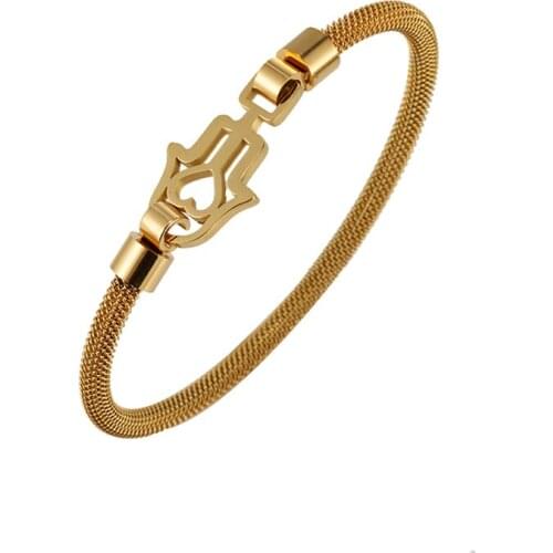 Viking Hand Of Fatima Stainless Steel Fashion Bracelet For Women Jewelry Cuff Bangles With Designer Charms Free Shipping