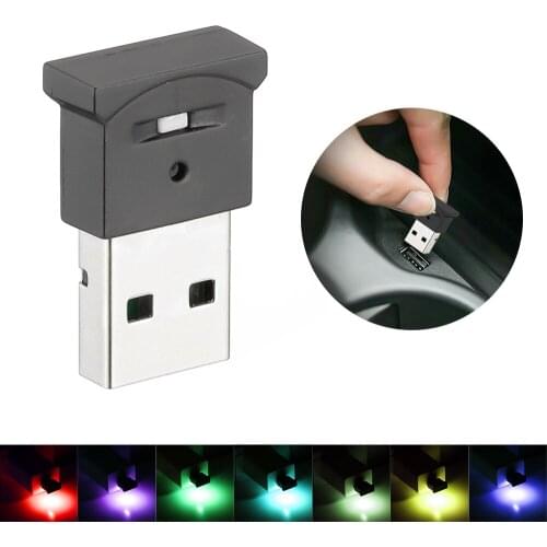 High Quality Mini USB Decorative Lights LED Colorful Car Ambient Light USB Neon Lights Car Accessories 7 Colors Car Lights 2021