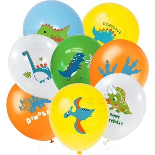 10Pcs 12inch Dinosaur Confetti Latex Balloons Jungle Wild Animal Party Decorations Birthday Balloon Baby Shower Air Balls Globos