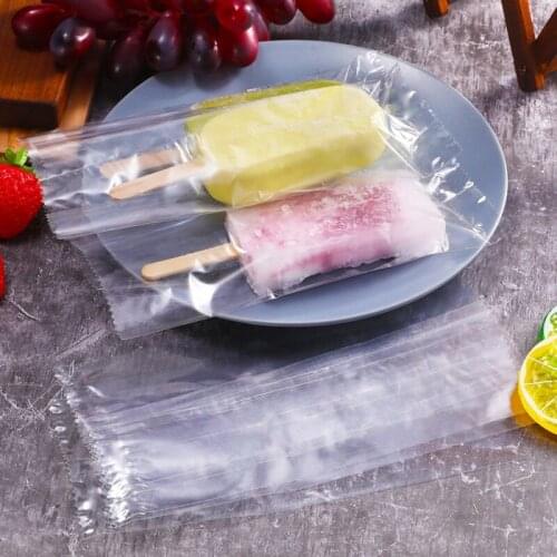 100pcs/set Transparent Ice Cream Plastic Bag Popsicle bag Cake Bread Chocolate DIY Packaging 1