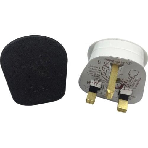 5PCS Grounded 250V UK 13A Mains Plug 3 Pin Fused Plug Adaptor Power Cable Connector Wire Converter