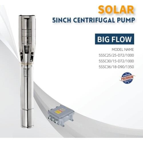 5SSC36/18-D90/1350 solar brushless dc water pump for irrigation big flow
