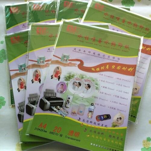 Free shipping A4 size (70 sheets/lot) Water Transfer clear background inkjet water decal paper