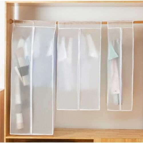 Clothes Dust Cover Dustproof Garment Cloth Storage Waterproof Suit Coat Protector Storage Bag Hanging Organizer Wardrobe WF