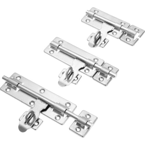 DRELD 4" 6" 8" Stainless Steel Door Latch Window Drawer Cupboard Lock Barrel Bolt Latch Padlock Clasp Set Furniture Hardware