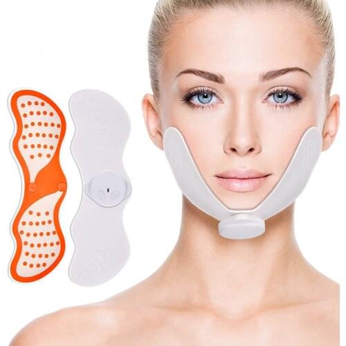 Electric EMS Facial Massage Slimming Pad Lifting Face Thin Lose Weight Adjustable Firming Pad Point Massage Patch Fat Face Lift