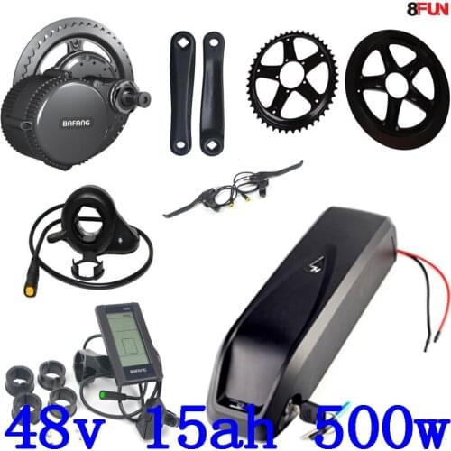 48V 500w Bafang BBS02 mid drive electric motor kit with 48V 15Ah 14.5AH Lithium-ion battery use samsung cell+charger free duty
