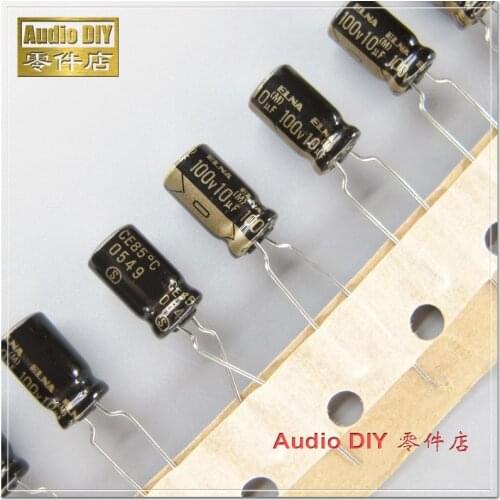 10PCS/50PCS ELNA Black Gold Letter RFO Series 10uF 100V 100V10UF Audio Electrolytic Capacitor