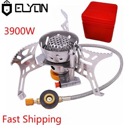 Elyon Camping Gas Stove Burner 3900W Outdoor Windproof Portable Energy-saving Gas Cooker Furnace Split Stoves Camping Equipment
