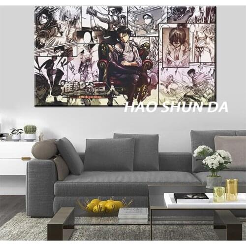 Canvas Anime Attack on Titan levi Pictures Home Decoration Paintings Poster HD Prints Wall Art Modular Living Room Framed
