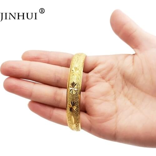 Jin Hui Saudi Arabia Fashion Luxury new Gold Color Jewelry girl Bangles Ethiopian African Women wedding Gifts Can Open Bracelets