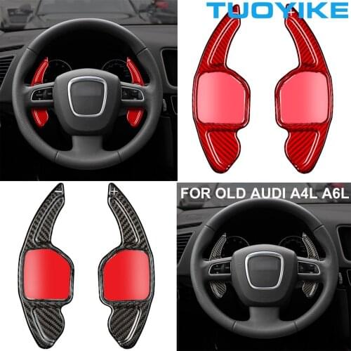 Forged Real Carbon Fiber Car Central Steering Wheel Paddle Shifters Extension For Audi OLD A4L A5 A6L A8 S5 S6 S8 RS6 Q5 Q7 2012