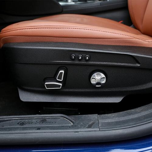Car Interior Accessories For Alfa Romeo Giulia2014-2019 Stelvio 2017-2018 ABS plastic Seat Adjustment Button Cover Trim 4 Color