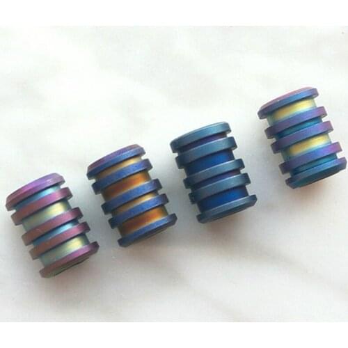 Hot sale EDC Long Style Titanium Alloy Knife Beads Cylinder Paracord Outdoor Accessories Umbrella Rope Lanyard Pendant