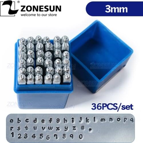ZONESUN 36PCS Jewelry Metal Punch Stamps for Steel Stamping Tools Letter Alphabet Stamp DIY Leather Tool Leather Craft Stamps