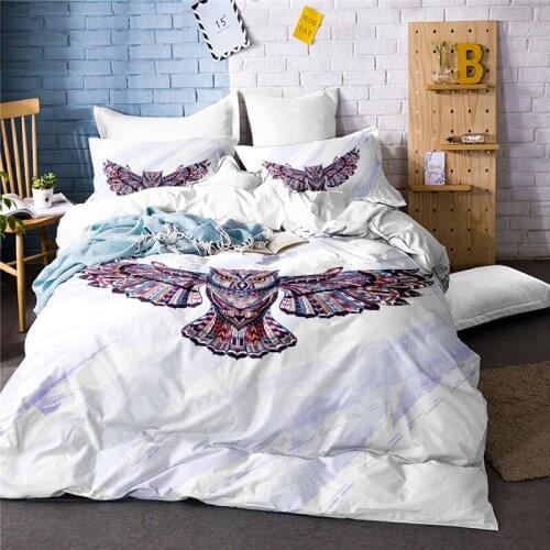 3d Animal Bedding Set Flying Eagle panda&Cat Print Duvet Cover Set Multi-color Galaxy Bedclothes High Quality Cushion cover 4pcs