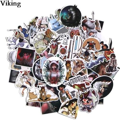 10sets/lot Princess Mononoke Stickers 52Pcs/set Anime Stickers For Diary Notebook Skateboard Car Sticker Decals Kids Gifts G0143