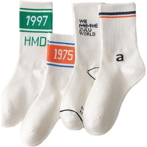 White Socks Hip Hop Streetwear Striped Woman Calcetines Harajuku Women Skarpetki Meias Meia Calcetas Sock Cool Cotton Skarpety