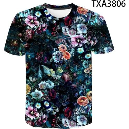 2020 New Summer Flower 3D T shirt Men Women Children Casual Fashion Streetwear Boy Girl Kids Printed T-shirts Cool Tops Tee