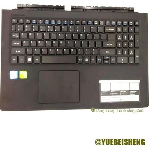 YUEBEISHENG 98%New/org for Acer V15 Nitro VN7-572 VN7-572G palmrest US keyboard upper cover Touchpad