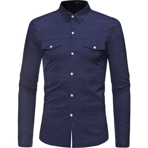 New Arrival Mens Clothing Collar Long Sleeve Shirts Casual Slim Fit Shirt Homme Cotton Quality Shirt for Men Brand Clothing