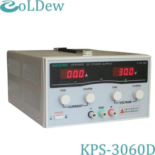 New KPS3060D High precision High Power Adjustable LED Dual Display Switching DC power supply 220V EU 30V/60A