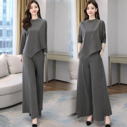 Slim Pants Sets Womens Outfits Two Piece Set Women Flared Trousers Large Womens Fat Mm Fashion Leisure Sports Suit Summer 2021