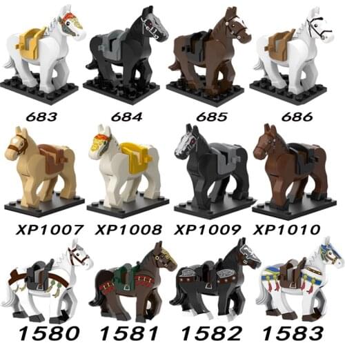 Single Sale Building Blocks Cartoon Horse The Three Kingdoms War Horse Figures Kids Toys For Children gift XH 1580-1583